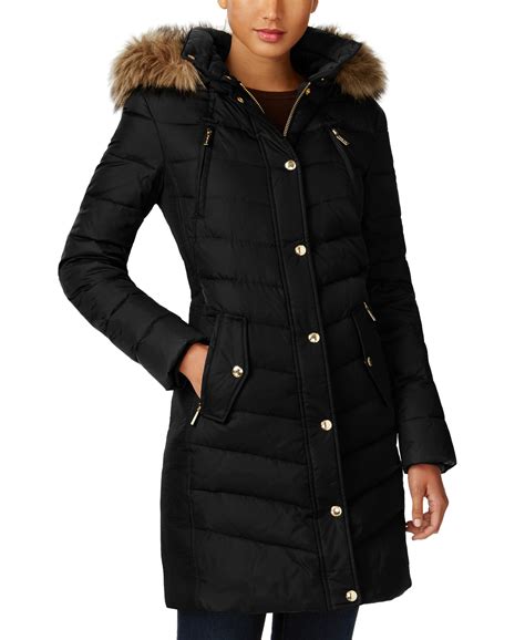 michael kors black leopard jacket|Michael Kors black down jacket.